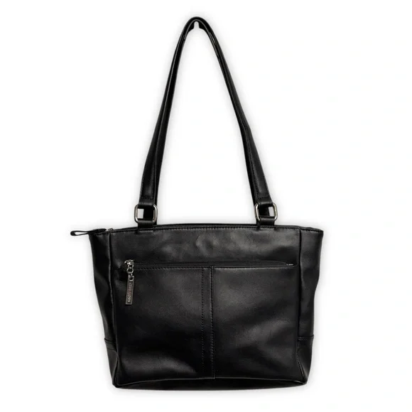 Y2K Giani Bernini Black Leather Shoulder Bag - Picture 1 of 6